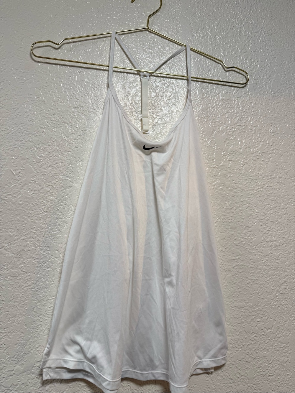 Nike White Racerback Tank Top with Black Logo